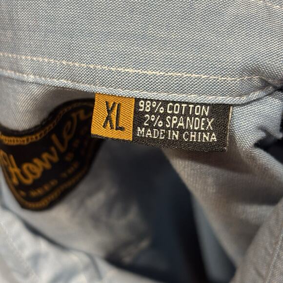 Howler Brother Cross Cut Deluxe Western Snap Shirt XL Diamantes Embroidery Men’s - Picture 8 of 8